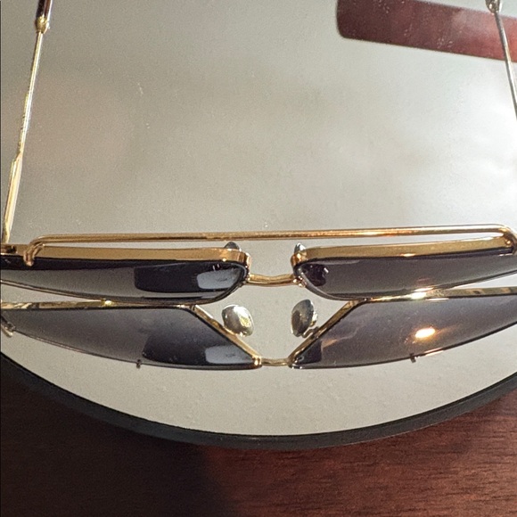 BURBERRY Gold Geometric Aviator Sunglasses #BE3111 - Picture 5 of 8